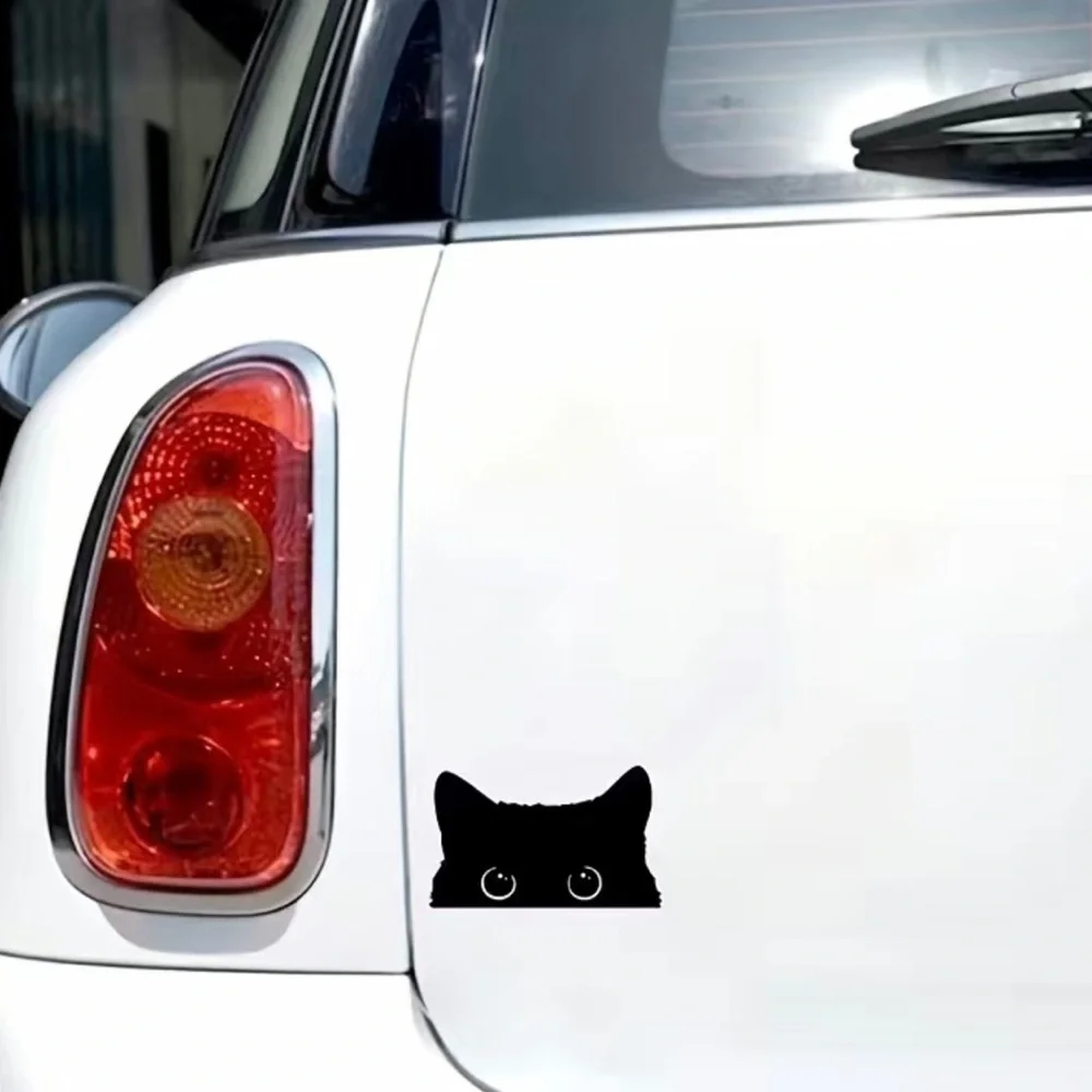 2 black cat vinyl stickers, for the car or computer.